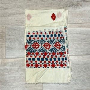 J Crew Embroidered Scarf/Wrap